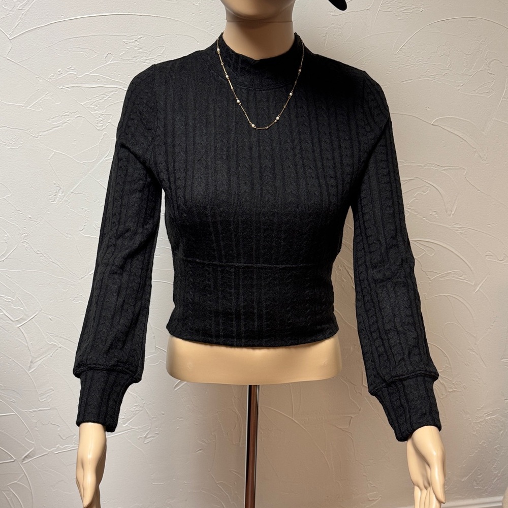 Band of the Free Black Ribbed Knit Sweater